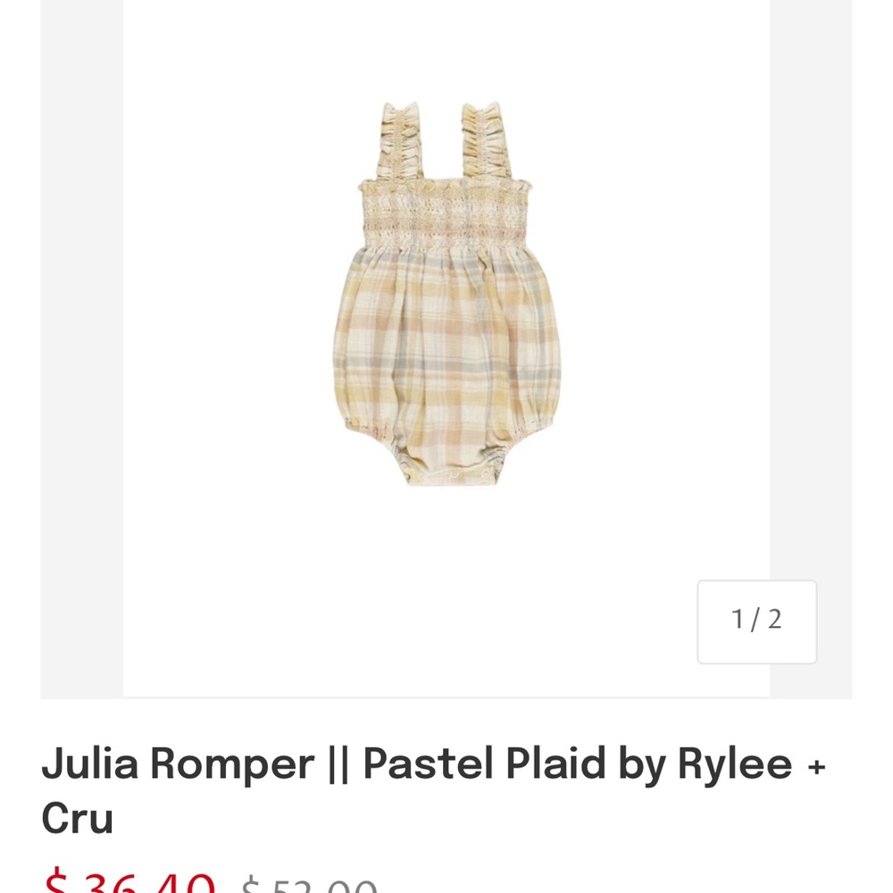 Rylee + Cru Pastel Plaid Romper || Julia Romper